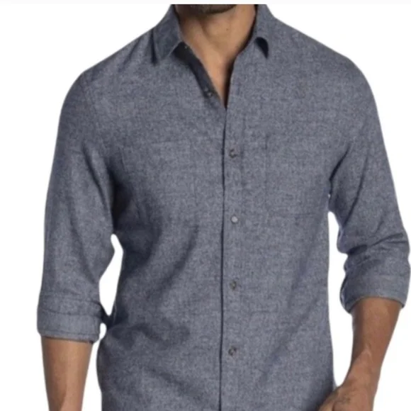 Stylish Blue Button-Down Shirt for Men, Size Large - Picture 1 of 7